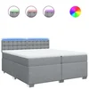Vidaxl Box spring postelja z vzmetnico svetlo siva 200x200 cm blago