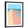 Plakat s paspartujem vesela barvita plaža - 30x45 no frame