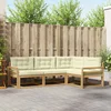 Set vanjskih sofa s jastukom 3 pcs Bijela i krem Poliester