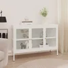 Komoda bijela 105 x 35 x 70 cm od čelika i stakla