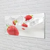 tulup.si Slika na steklu Jagode mleko 100x50 cm 2 obešalnika