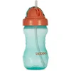 Baboo Cup with Silicone Straw steklenička s slamico Green, 9m+ 360 ml