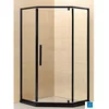 LINNI Tuš kabina petougaona Ideal Black, Providno staklo 6mm, Crni ram, 90x90x195cm