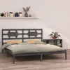 Den Posteljni okvir siv iz trdnega lesa 200x200 cm