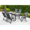 Gardenson Raztegljiva Vrtna Miza Ambia, Steklo, Aluminij, 140-200x90