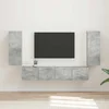 Set zidnog ormarića za TV 4 pcs Betonski sivi Konstruirano drvo
