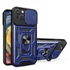 Hybrid Armor Camshield etui za iPhone 14 Plus z drsnim pokrovom kamere - moder