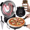 Ruhhy mini pizza pećnica 420°C s keramičkim kamenom – električna pizza peć, 1200W, set s priborom
