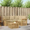 Set vanjskih sofa 5 pcs Bijela i bež 59 x 59 x 37 cm Poliester