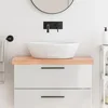 Kupaonska radna ploča svjetlosmeđa 80x30x(2-6) cm masivno drvo