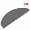 Samoljepljivi otirači za stepenice 30 kom sivi 65x22,5x3,5 cm