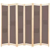 Vidaxl Paravan 6-delni 240x170x4 cm rjavo blago