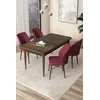 Hanah Home Set Trpezarijski sto i 4 stolice Arp, Bordo-braon