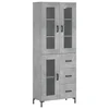 Vidaxl Visoka komoda betonsko siva 69,5x34x180 cm inženirski les
