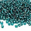 Kašaste perle (seed beads) 4 mm providna sa srebrnom linijom tirkiz