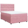 Vidaxl Box spring postelja z vzmetnico roza 140x190 cm žamet