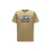KnowledgeCotton Apparel Majica temno modra/svetlo rjava/oranžna/črna