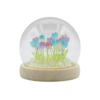 Cvetlična LED dekoracija v stekleni kupoli – 20 pisanih tulipanov - Home warming - Dan žena - Amethyst, Glass, Metal - Darila za 70 let – ženske