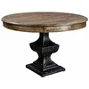 Casa Padrino country style dining table brown/black A 123 x H. 78 cm - Round solid wood kitchen table - Solid wood dining room furniture - Country style furniture - Country style furnishings