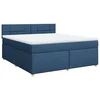 Vidaxl Box spring postelja z vzmetnico modra 180x200 cm blago