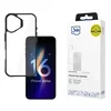 3MK Etui SATIN ARMOR + za Apple iPhone 16 - črn, prozoren