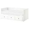 HEMNES Dnevni krevet s 3 fioke/2 dušeka, bela/Agotnes tvrdo,, 80x200 cm