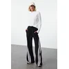 Trendyol Black Color Blocked Stripe Detailed Wide Leg Knitted Sports Sweatpants