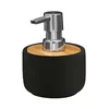 Dozator za milo FANCY, črn - Črna - 95x120 mm - Ridder - FANCY - 24 - Bambus; keramika - Dozator za milo - Krožni - 95 - 120 - 95 - 14