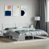 shumee vidaXL Kovinski posteljni okvir z vzglavjem bel 180x200 cm