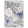 Lesnina PREPROGA ZA ZUNANJO UPORABO Floral 80/150 cm tkano modra, siva