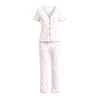 Trendyol ženski set pidžama Ecru-Red Cherry Baby Overlock Detailed Ribbed Knitted Thmaw27Pt00109