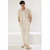 Trendyol Mink Unisex Relaxed Fit Short Sleeve Linen Look Shirt