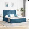 Krevet s od storage s pohranom Tamno plava 200 x 200 cm Baršun