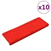 Vidaxl Stopniščne preproge 10 kosov 65x21x4 cm rdeče pravokotne