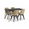 Jedilni set 1 + 4, črna miza ADRIA 120x80 cm + bež stoli BALI MARK s črnimi nogami