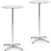 Royal Catering Miza, okrogla, visoka, zložljiva, premer 60 cm, 115 cm, srebrna - 2 kosa.