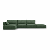 Temno zelen kotni kavč (levi kot) Vanda - Mazzini Sofas