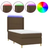Krevet box spring s madracem LED tamnosmeđi 90x190 cm tkanina