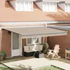 Skrovita tenda Bež 4 × 3 m Platno i Aluminij