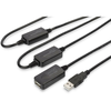 Digitus Digitus USB 2.0 Podaljšek [1x Ženski konektor USB 2.0 tipa A - 1x Moški konektor USB 2.0 tipa A] 25 m Črna Z USB-jem, S podaljšk