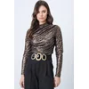 Trend Alacati Stili Ženska bluza dugih rukava ALC-X11257, Rolka, Braon