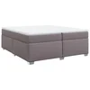 Vidaxl Box spring postelja z vzmetnico siva 200x200 cm umetno usnje