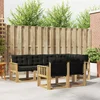 Set vanjskih sofa s jastukom 7 pcs Bijela i crna
