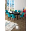 Hanah Home Set Trpezarijski sto i 6 stolica Zen, Tirkizno-crni