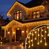 Novogodišnje LED lampice ledenice 10 m, 300 LED dioda, toplo bele, sa daljinskim upravljačem ( KLK2664 )