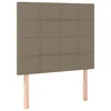 Vidaxl Vzglavje postelje sivo-rjavo 100x5x118/128 cm blago