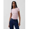 GAP Ribbed T-Shirt with Logo - Womens