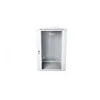 15U wall mounting cabinet 19 rack 600x600, glass door, double sectioned, mounted, 60kg, grey (RAL 7035)