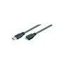Microconnect USB 3.0, A-B Micro, 1m 1m USB A Micro-USB B Male Male Black USB cable