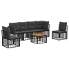 Set vanjskih sofa 7 pcs Crna i tamno siva Poliester